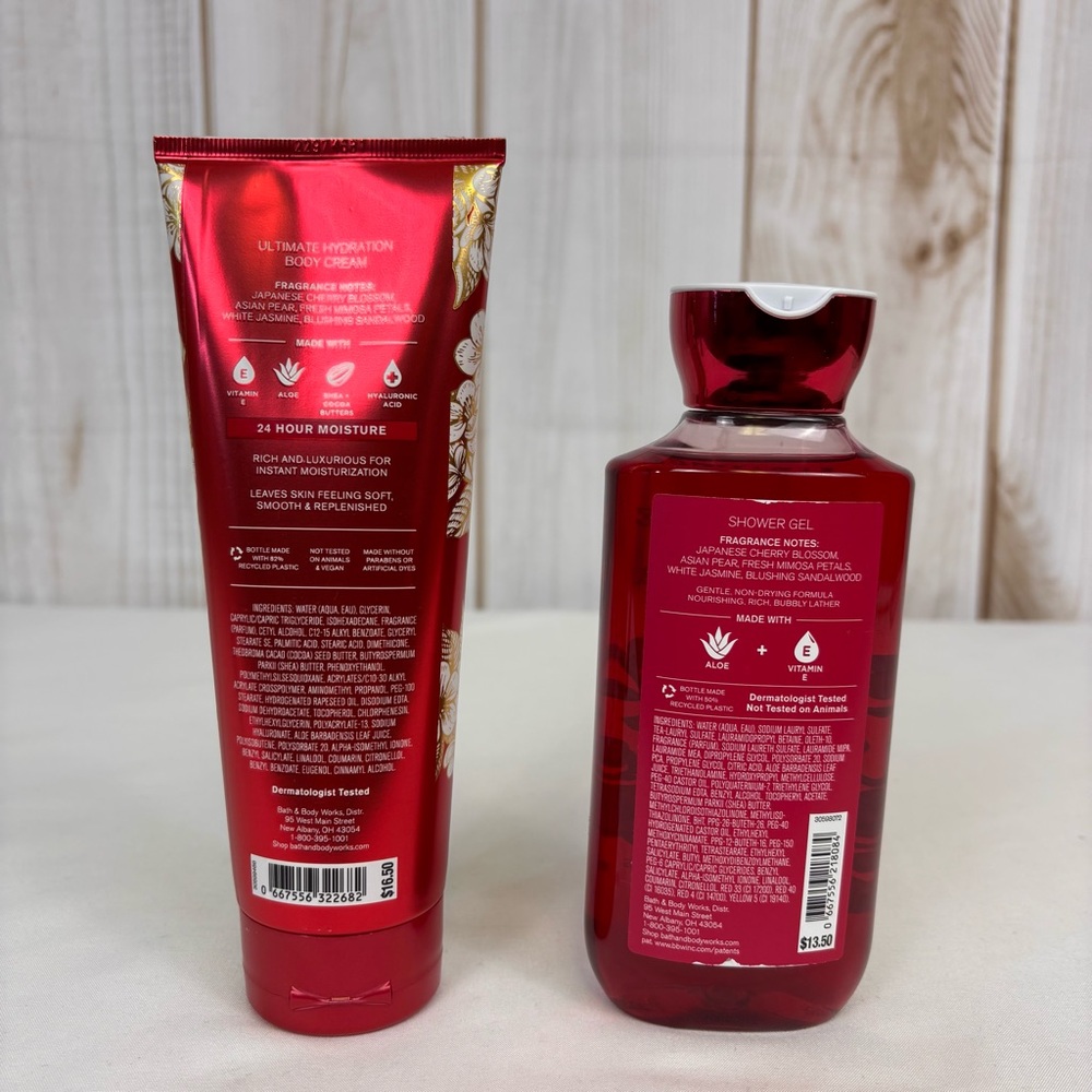 Bath & Body Works Japanese Cherry Blossom Shower Gel and Body Cream 2 Piece Set - Picture 2 of 10